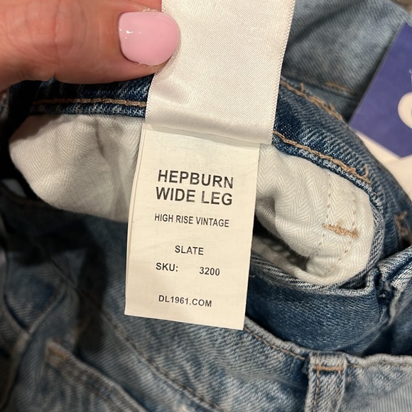 DL1961 | Hepburn High Rise Wide Leg Jeans in Slate size 28 NWT - Picture 9 of 16